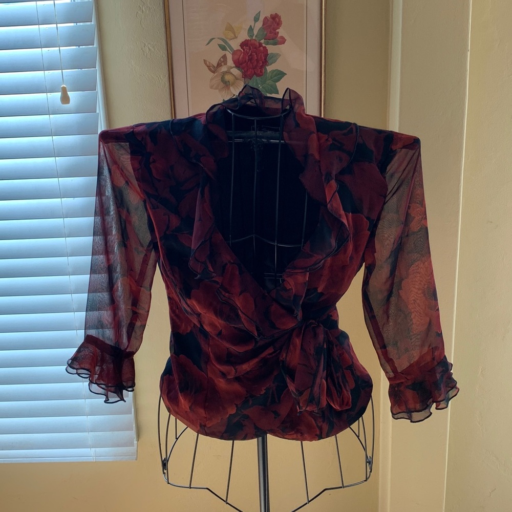 Dress Barn - Floral Wrap Blouse